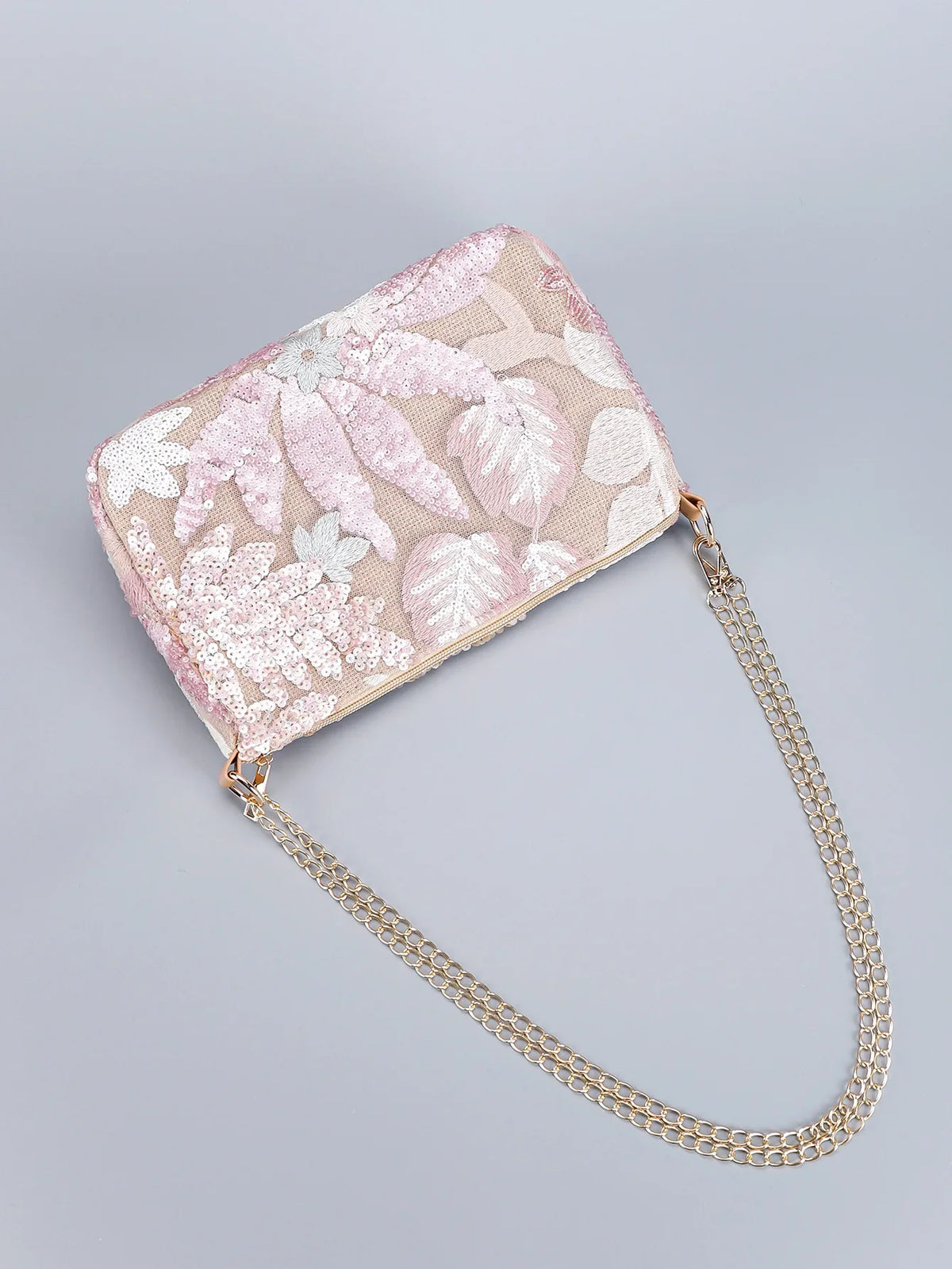 Borse a tracolla da donna con ricamo floreale carino Catene con paillettes alla moda Borsa a tracolla Borsa da spiaggia casual estiva Borsa e portamonete Hobos