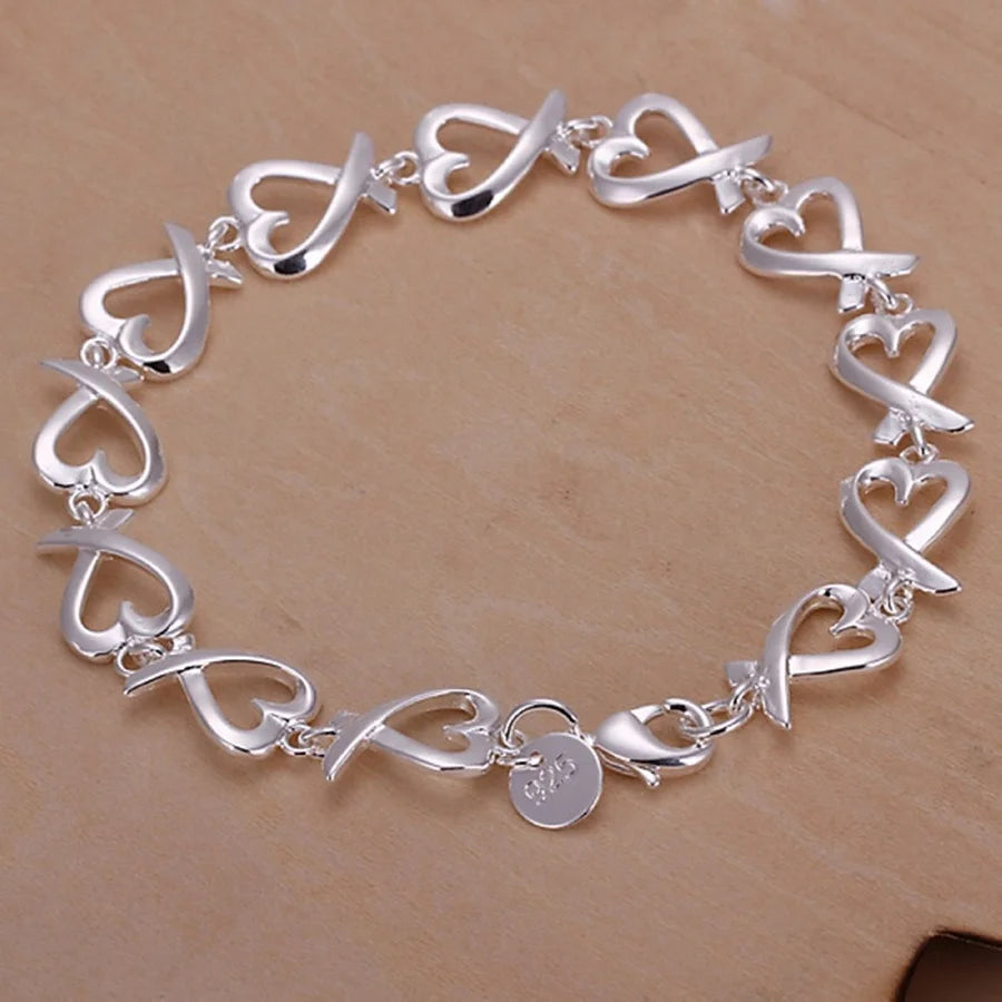 Bracelets en argent sterling 925 pour femmes, mariage, joli, noble, jolis bijoux, mode, jolie chaîne, livraison gratuite, cadeaux chauds