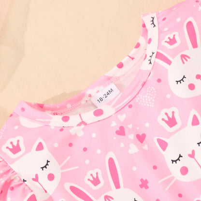 2024 Bambini Vestono Vestiti Della Ragazza Festa di Compleanno Dinosauro Estate Manica Corta Unicorno Neonate Abiti da Principessa 2 3 5 6 7 8 Anni