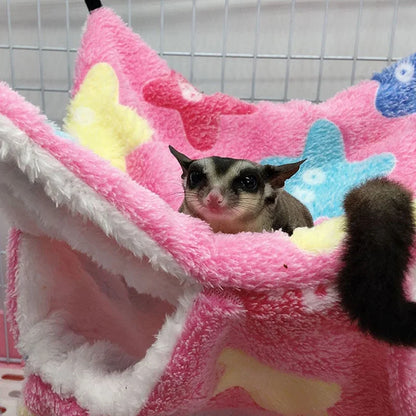 Amaca per ratti Letto caldo invernale in peluche doppio spessore per casa di criceti Sacco a pelo nido Letto per albero appeso Cavia Forniture per animali domestici
