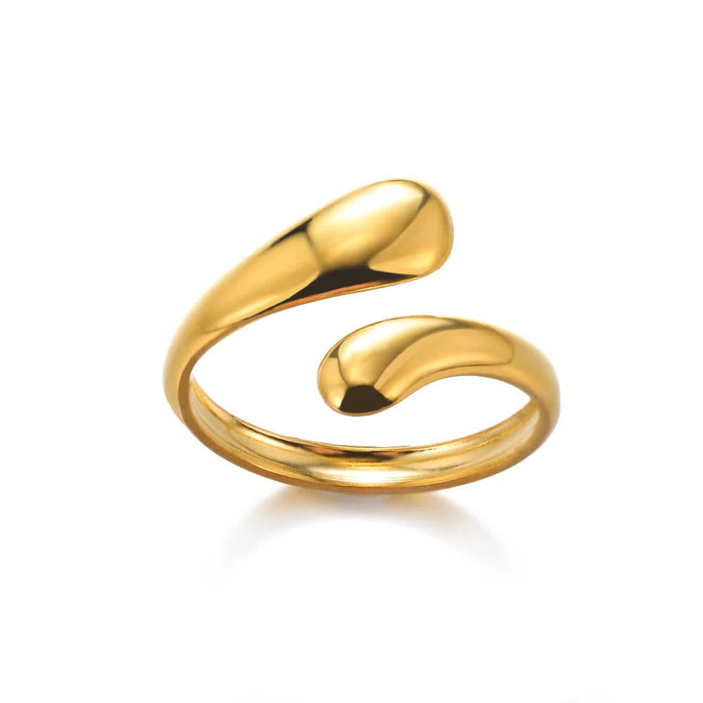 Anelli in acciaio inossidabile 316L per le donne Colore oro Non sbiadisce mai Anelli classici di lusso Anelli per coppie di nozze Gioielli Spedizione gratuita