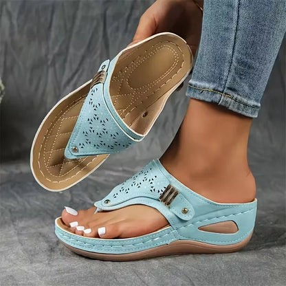 Nuovi Sandali Estivi da Donna con Zeppa, Infradito Open Toe da Esterno, Scarpe Casual di Design alla Moda, Sandali Platform Slip-on da Donna