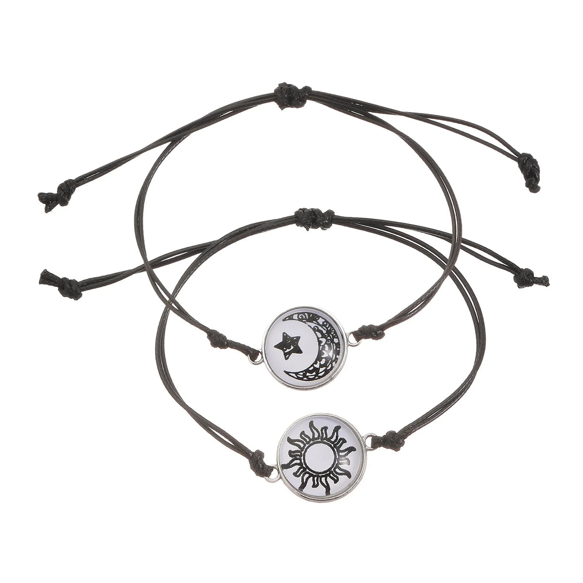 Braccialetti romantici per coppia di sole e luna luminosi per donna Uomo Bracciale coordinato con corda intrecciata fatta a mano Regali di gioielli per San Valentino
