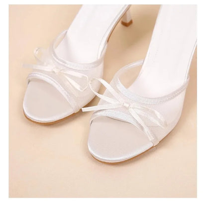 Damen Sommersandalen Elegante Sandalen Damen High Heels Mode Schmetterling Knoten offene Zehen Hausschuhe High Quality Marken Designer Damenschuhe