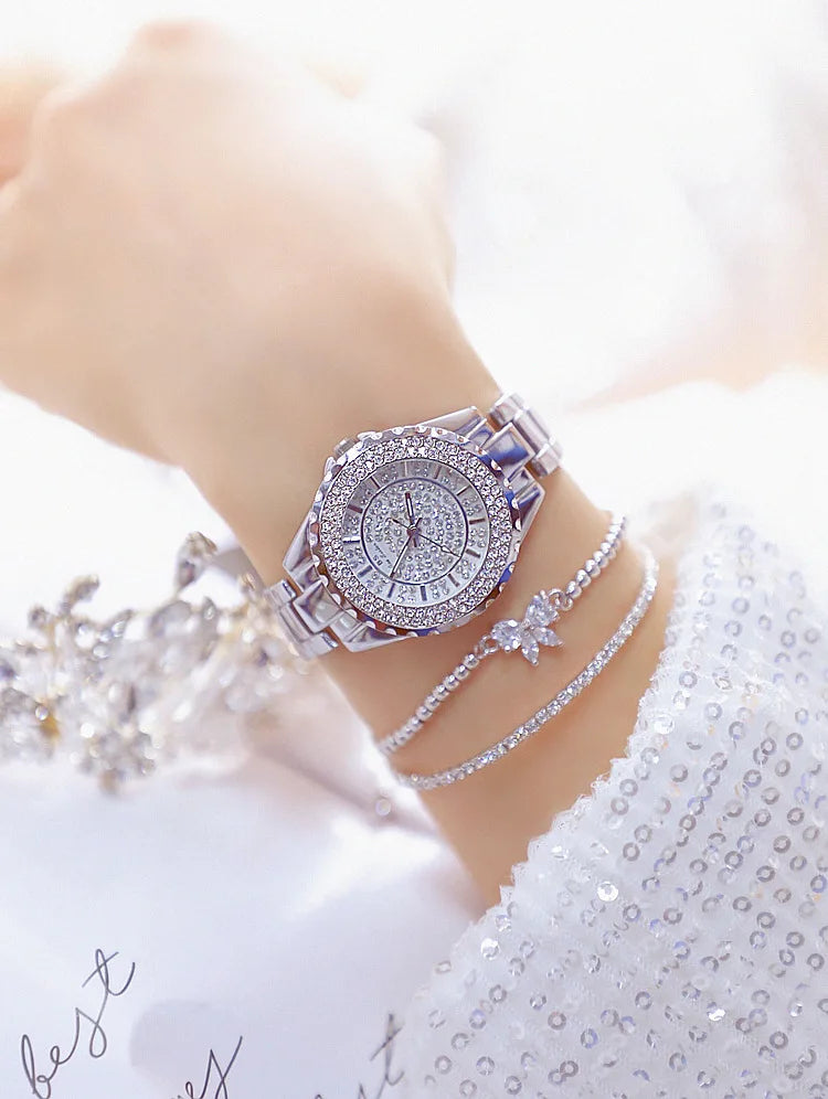 Orologi eleganti da donna con bracciale in oro 2025 Orologi da polso da donna di lusso delle migliori marche per orologio femminile Moda elegante in acciaio pieno