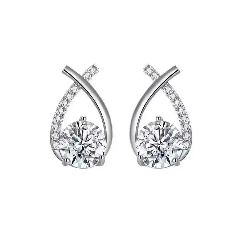 Orecchini in argento 925 con ago in argento moda coreana con cuore di cristallo per gioielli da donna 2025 Trending Nuovi orecchini a cerchio da donna di lusso Brincos