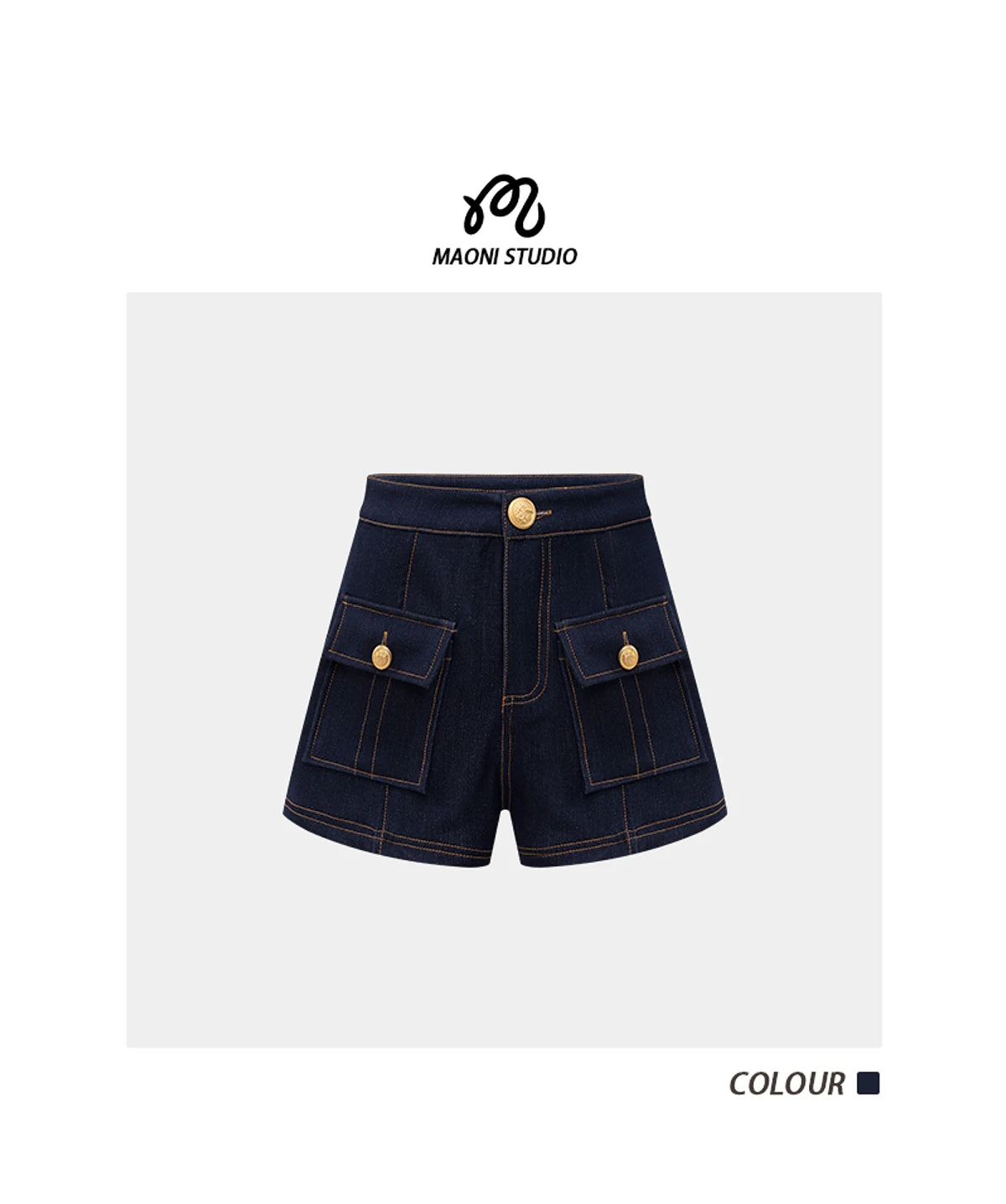 Shorts in denim a vita alta Y2K blu scuro americano da donna, moda primavera estate 2026, stile hip-hop goth casual slim