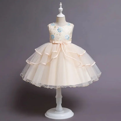 Fashion Prom Flower Girl Dresses Summer Kids Dresses for Girls Lace senza maniche Children Girls Party Dress 2-10 anni