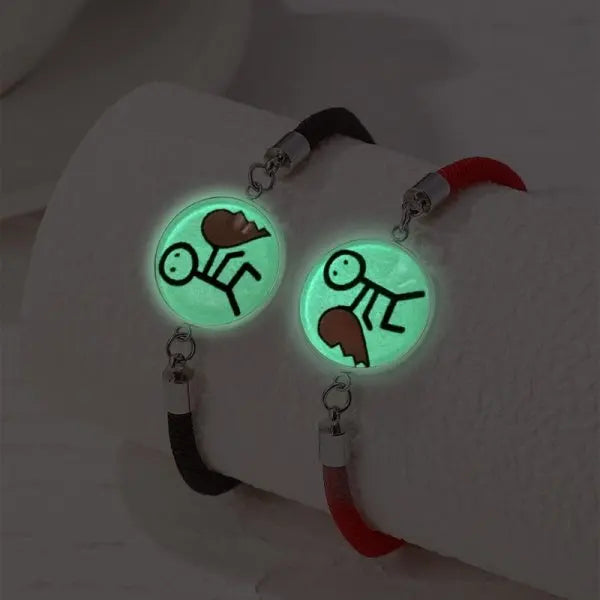 Braccialetti romantici per coppia di sole e luna luminosi per donna Uomo Bracciale coordinato con corda intrecciata fatta a mano Regali di gioielli per San Valentino