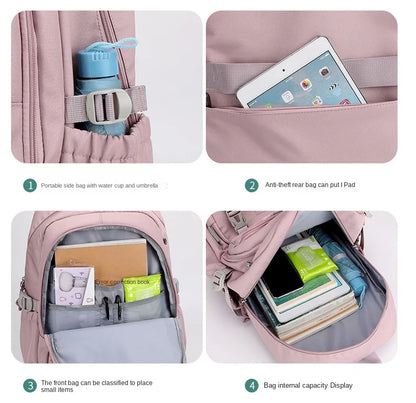 Borse da scuola per bambini per ragazze adolescenti Zaino grande Kawaii Zaino da scuola per studenti di medie dimensioni Borsa per libri Zaino da viaggio per laptop