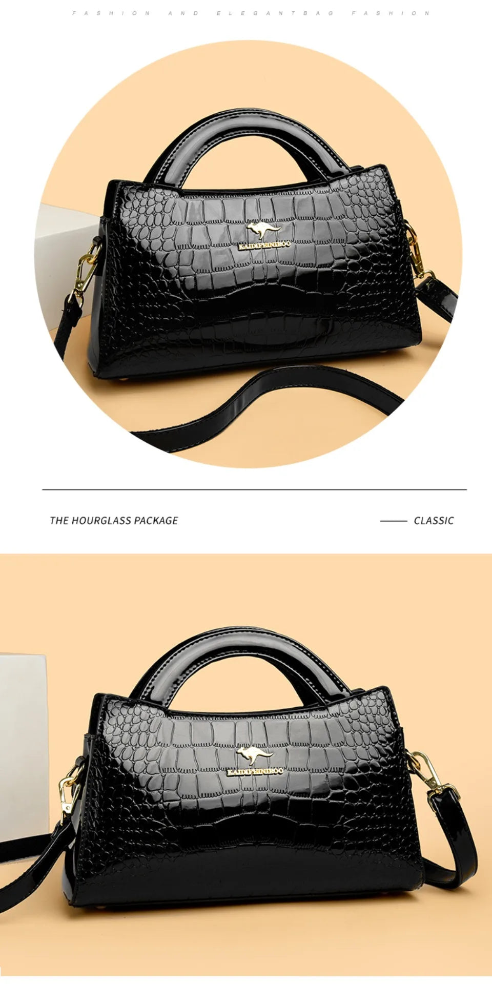 KAIDIFEINIROO Kangaroo Marca Alligator Pu Borsa a tracolla in pelle a tracolla Pochette Borse a mano per la madre Piccole borse da donna Nuovo