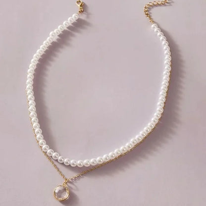 2023 tendenza elegante gioielli da sposa grande collana di perle per le donne moda imitazione perla verde rosa pietra di colore collana girocollo