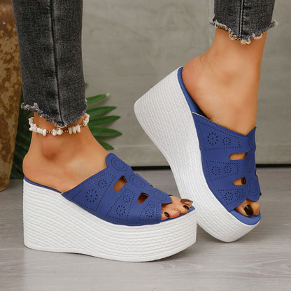 Sandales d'été décontractées pour femmes Sandales compensées à plateforme antidérapantes pour l'extérieur Sandales antidérapantes confortables pour femmes Chaussures de créateur Zapatos De Mujer
