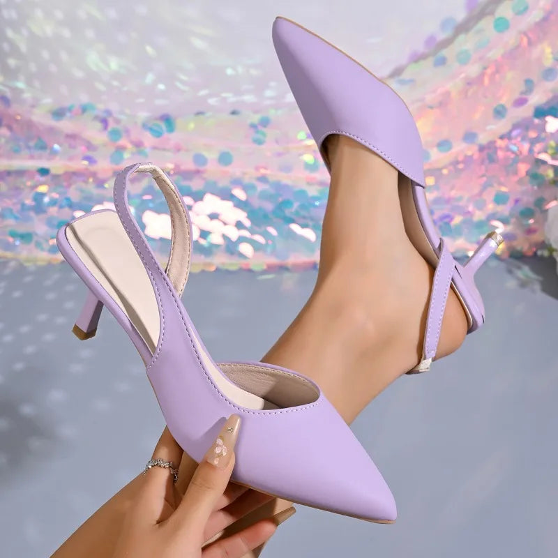 Sandali Estivi da Donna con Punta a Spillo, Scarpe Eleganti con Tacco Alto, Sandali Slingback da Ufficio per Signore