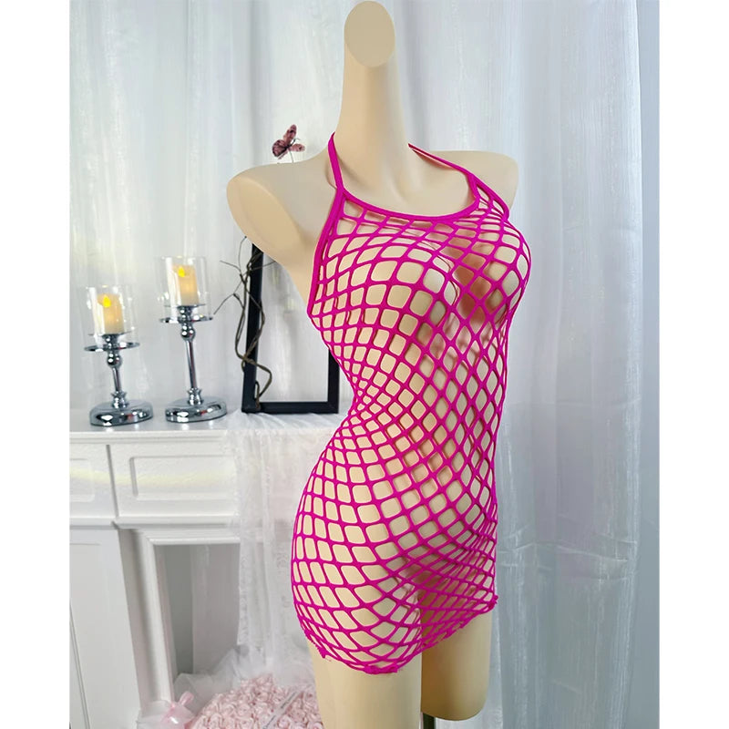 1 Pezzo Sexy Copricostume a Rete da Donna Senza Bikini, Vestito Bodycon Scavato Trasparente, Abbigliamento da Spiaggia Estivo, Costumi da Bagno da Donna