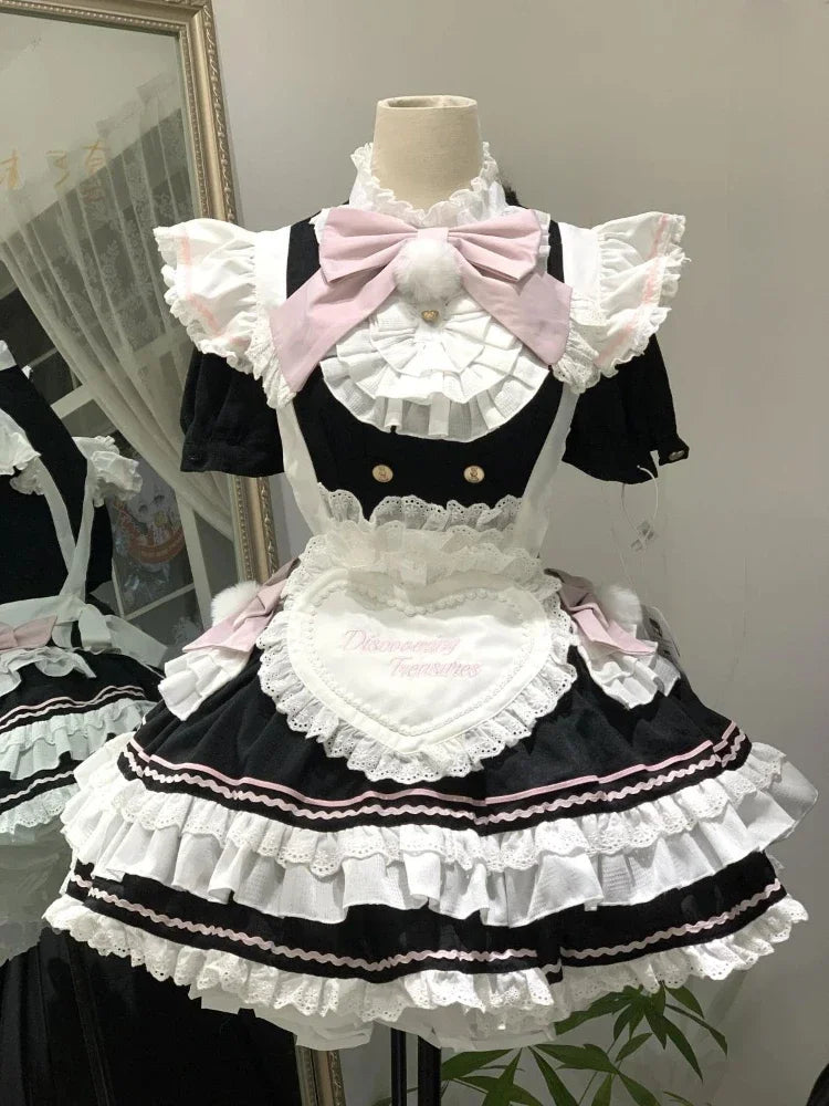 Sweet Lolita Y2k Mini abiti da donna patchwork in pizzo manica corta fasciatura elegante abito da festa corto vintage francese estivo femminile