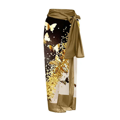 Nuovo Abito da Spiaggia Sexy con Stampa Retrò 2026, Copricostume Lungo, Gonna per Feste, Costume da Bagno, Abbigliamento da Spiaggia