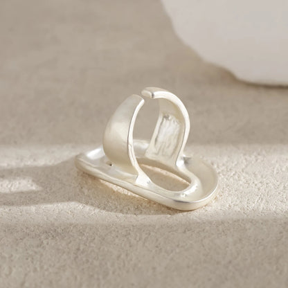 Anelli ovali geometrici grandi scavati esagerati per le donne Anelli opachi regolabili creativi per le dita Gioielli di dichiarazione di moda per ragazze