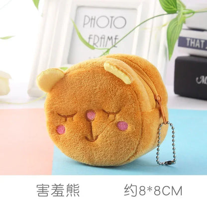 Cartone animato animale ragazzi portamonete in peluche bambini portamonete con cerniera custodia portaoggetti simpatici animali portafogli donna mini borsa regalo per bambini