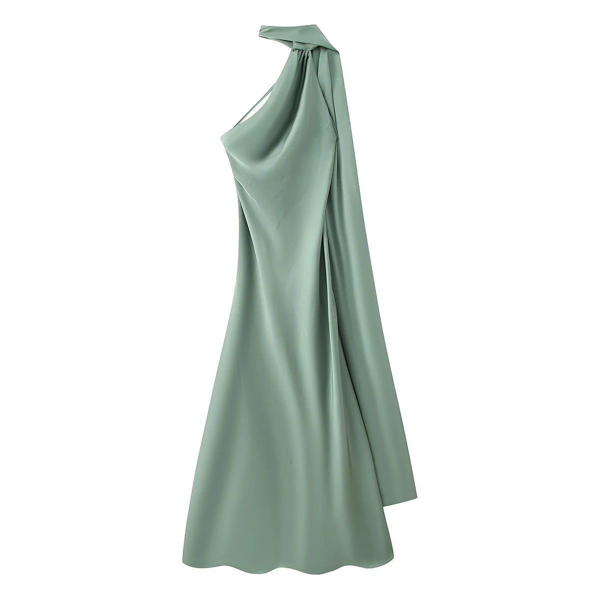 Elegante Abito Lungo da Festa in Raso con Nastro, Vestito Femminile Senza Maniche con Schiena Scoperta, Abiti Chic da Sera Primavera-Estate 2026