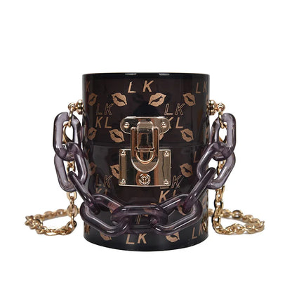 Borsa rossa con bocca in metallo moda per donna borse a tracolla in oro di alta qualità Designer borsa a tracolla scavata borsa da pranzo carina