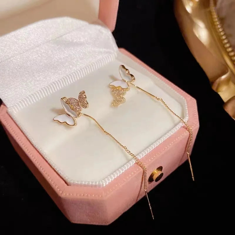 Nuova tendenza della moda Design unico Orecchini rettangolari eleganti e squisiti con zirconi per gioielli da donna Regali premium per feste di nozze