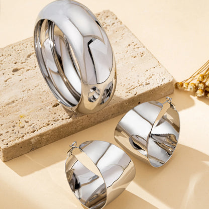 Ensemble de bijoux pour femmes, bracelet et boucles d'oreilles brillants, simples et élégants, adaptés au quotidien et aux vacances
