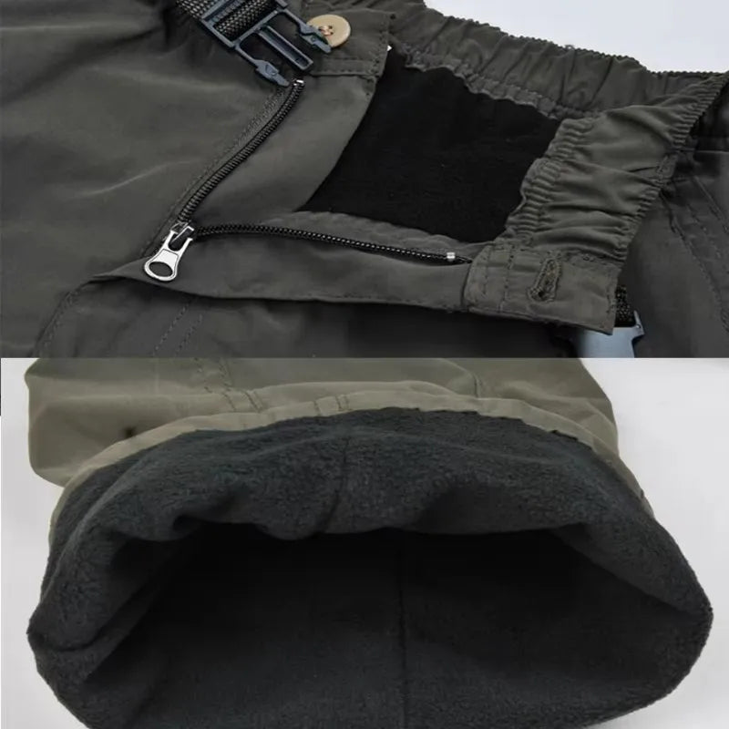 Pantaloni cargo in pile da uomo Pantaloni tattici in peluche invernale Pantaloni da jogging casual 3XL Pantaloni termici caldi da corsa coreani allentati