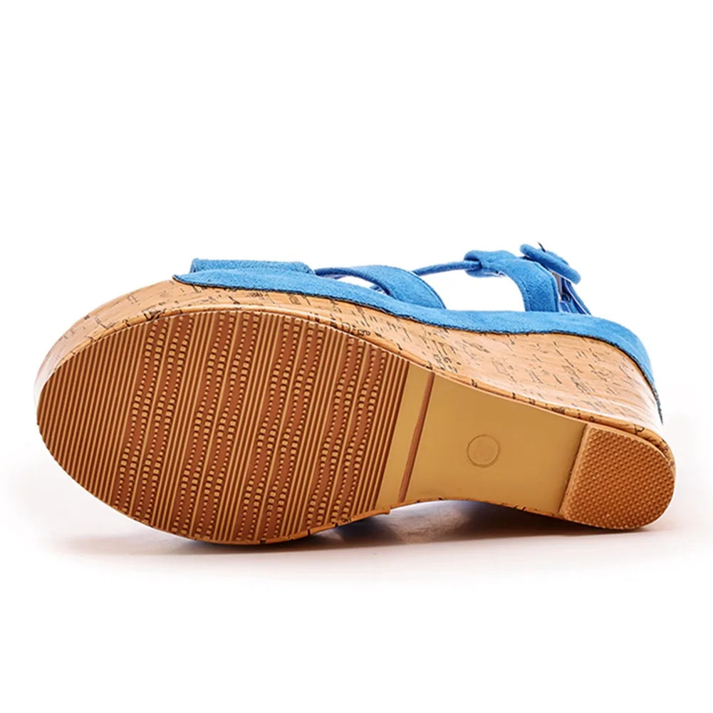 Sandali con plateau Summer Fashion Women Bohemia Style tacco alto bocca di pesce Peep Toe zeppe scarpe per le donne Sandalias De Mujer