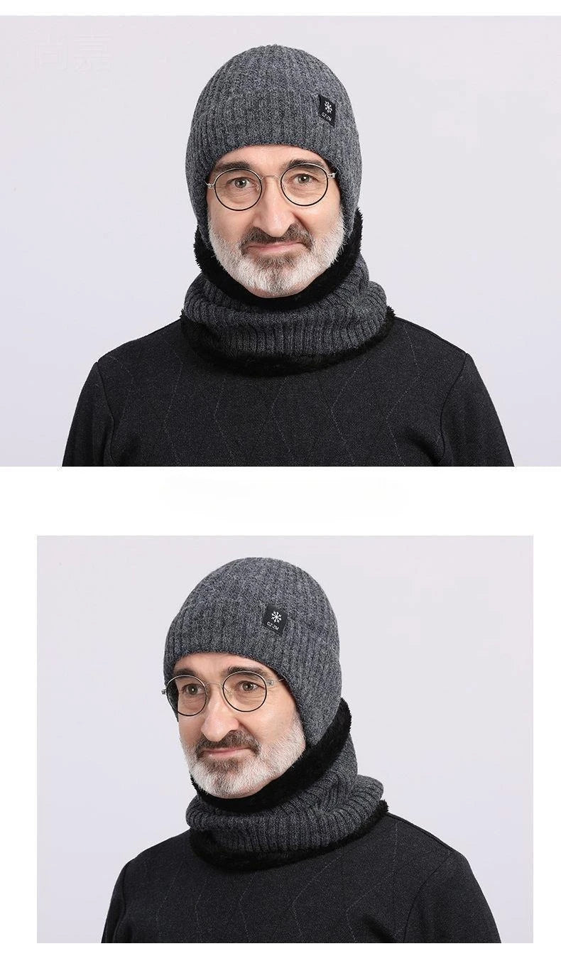 Cappello Invernale da Uomo per Esterni, Lavorato a Maglia, Caldo e Felpato, con Visiera e Paraorecchie, Stile Casual, Foderato in Finta Pelliccia, Protezione per le Orecchie per Ciclismo
