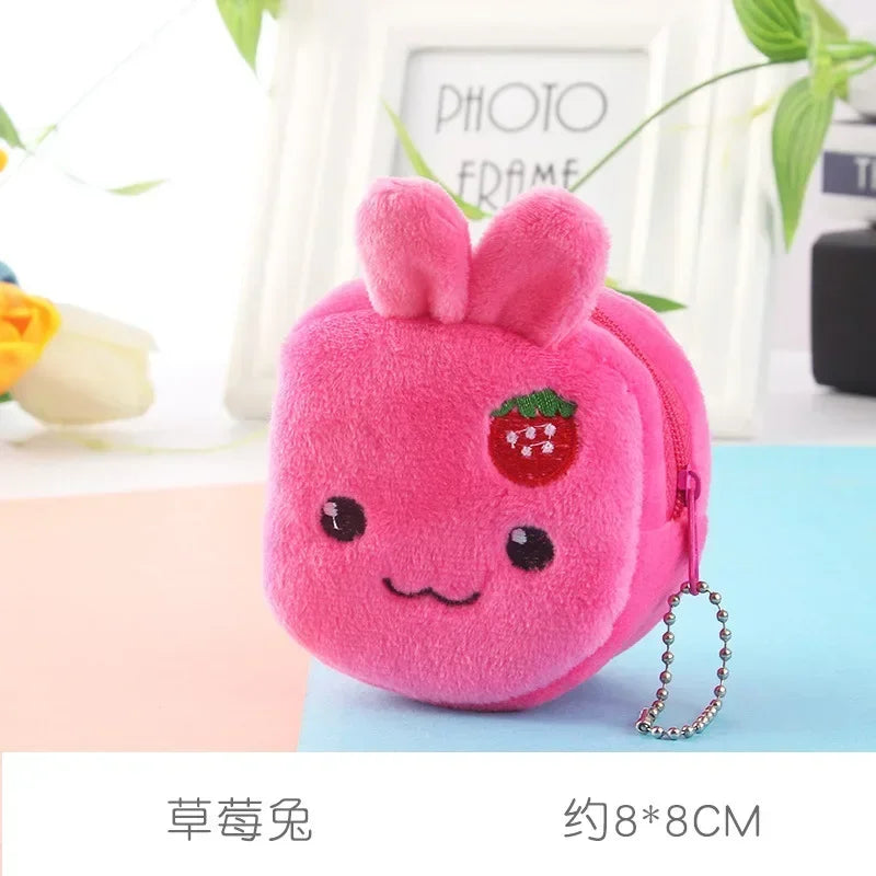 Cartone animato animale ragazzi portamonete in peluche bambini portamonete con cerniera custodia portaoggetti simpatici animali portafogli donna mini borsa regalo per bambini