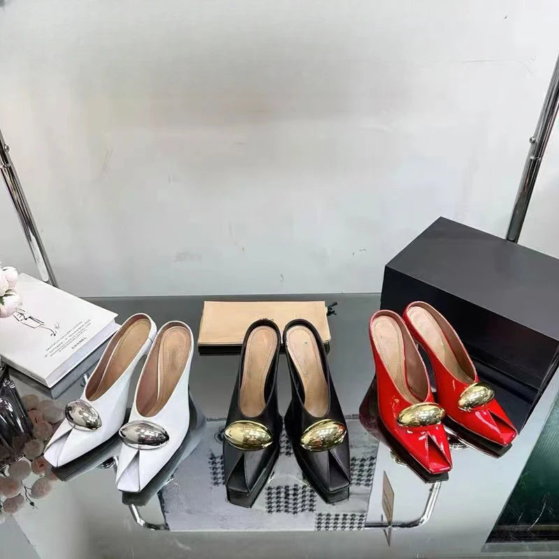 Sandali con Tacco Alto 10,5 cm Stile Show, Punta Aperta, Primavera-Estate, Nero e Bianco, Moda Sexy, Scarpe Professionali da Donna per il Lavoro, Taglia 43