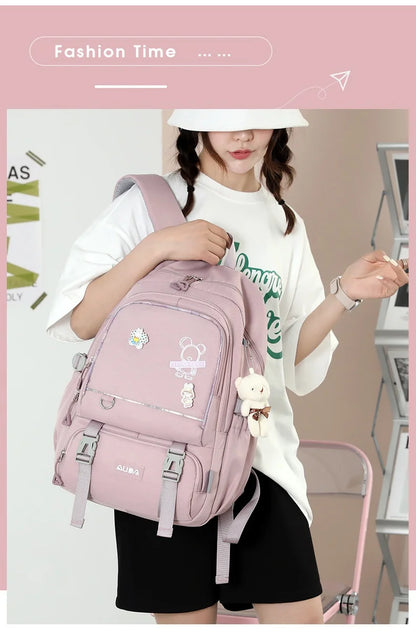 Borse da scuola per bambini per ragazze adolescenti Zaino grande Kawaii Zaino da scuola per studenti di medie dimensioni Borsa per libri Zaino da viaggio per laptop