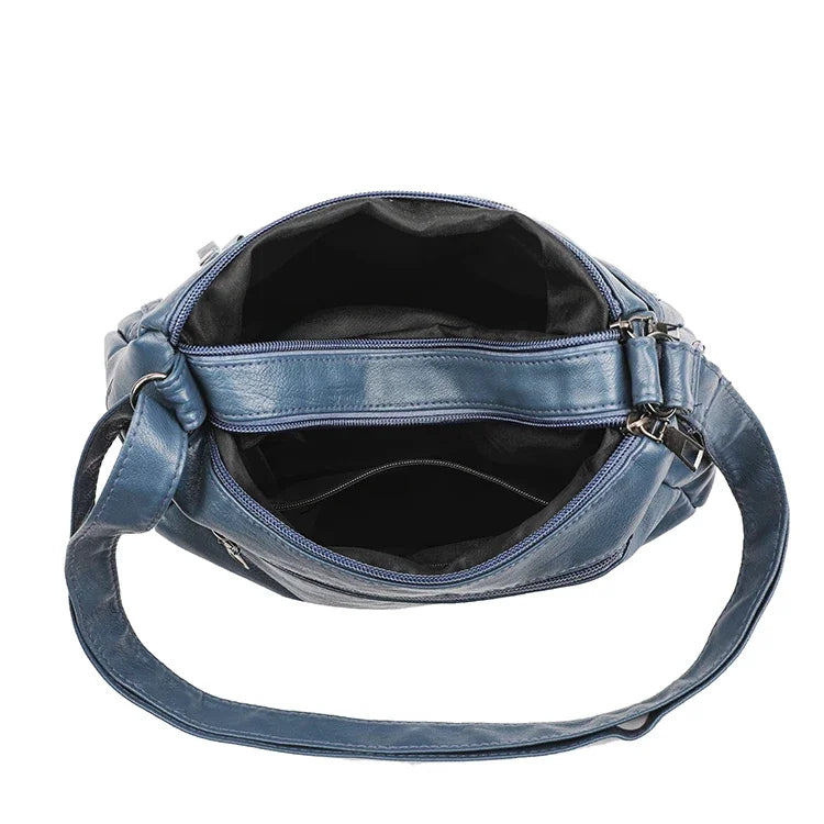 Borsa a tracolla in pelle da donna Tracolla regolabile Chiusura con cerniera Borsa per donna Viaggio Lavoro Borsa a tracolla casual quotidiana