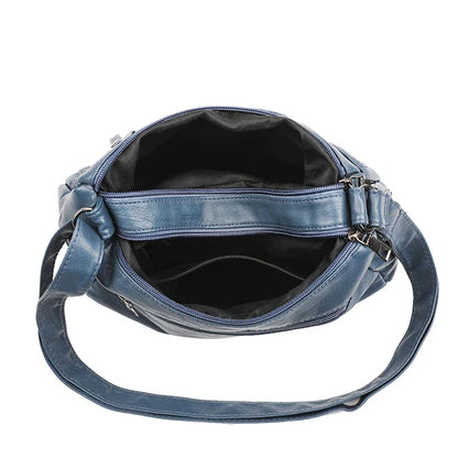 Borsa a tracolla in pelle da donna Tracolla regolabile Chiusura con cerniera Borsa per donna Viaggio Lavoro Borsa a tracolla casual quotidiana