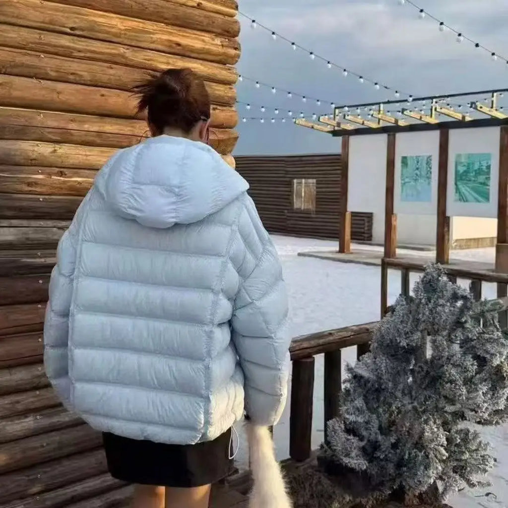 Nuovo Piumino Corto con Cappuccio in Cotone per Donna, Inverno 2026