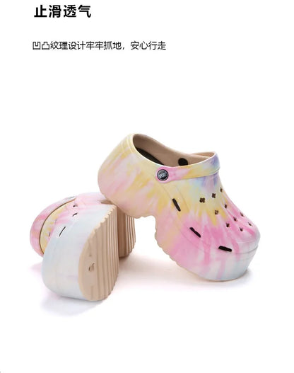 Pantofole da spiaggia estive nuove da donna di lusso 2024 tacco alto 9cm suola morbida leggera comode pantofole Casual di alta qualità