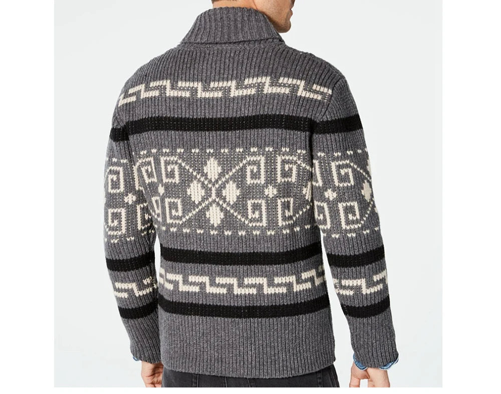 Cardigan invernale da uomo maglioni moda uomo maglione lavorato a maglia cappotti termici caldi Casual uomo casimmer risvolto giacche lavorate a maglia abbigliamento