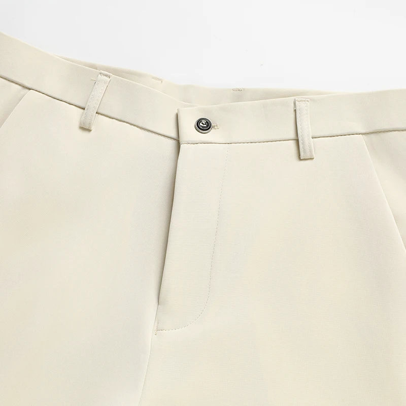 29-42 Pantaloni estivi da uomo Pantaloni casual elasticizzati dritti sottili senza traccia, senza tessuto da stiro, sensazione setosa e fresca