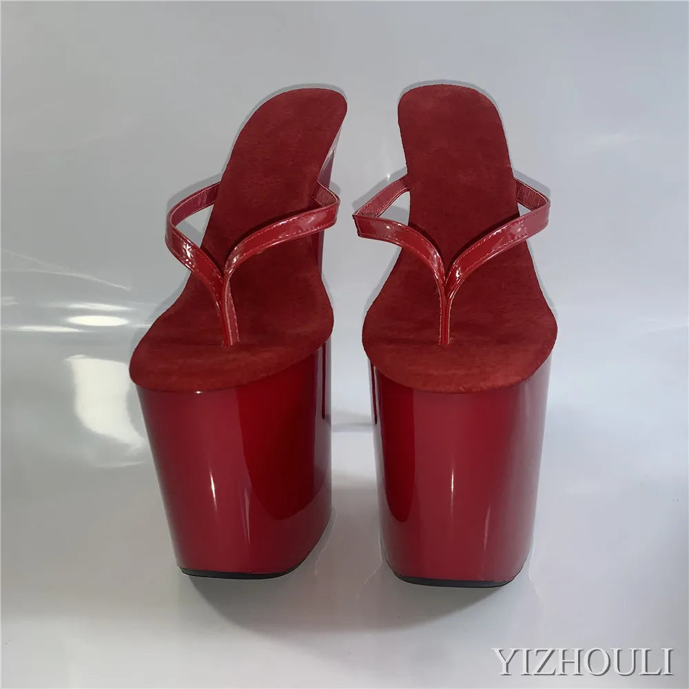 I colori alla moda possono essere personalizzati Infradito da principessa da 15-20 cm, tacchi da discoteca sexy, estate, pantofole a spillo da 6-8 pollici