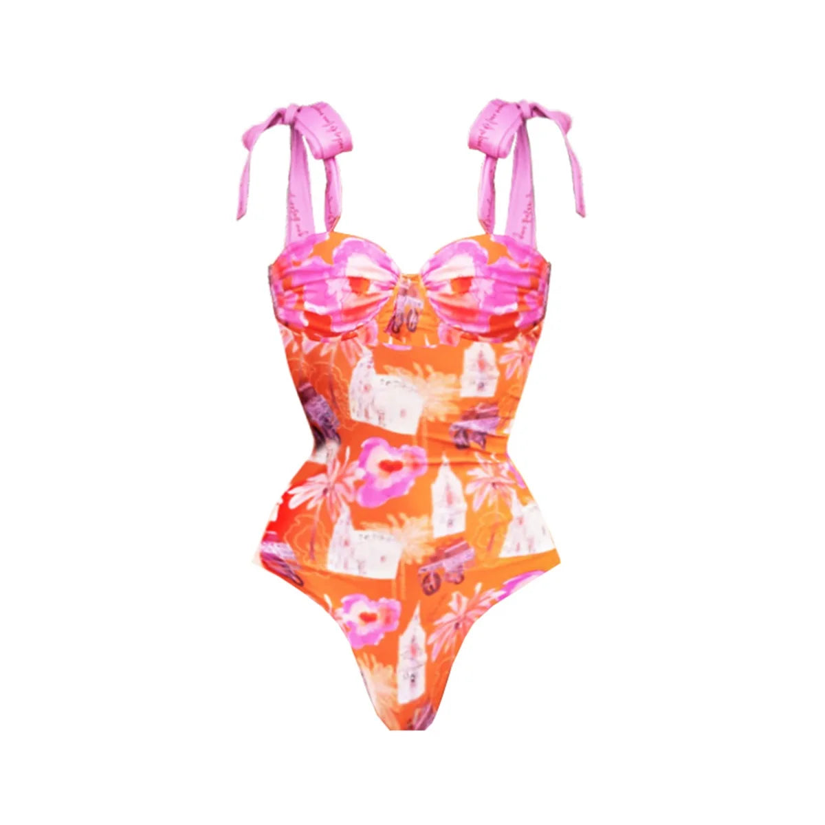 Push Up One Piece Swimsuit With Cover Up Sexy Swimwear Women 2025 Printed Swim Suits Female Bikinis Sliming Bodysuit Beachwear