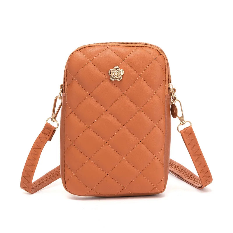 Nuovo 2025 Nuova borsa a tracolla in PU Borse centinaia e semplici Mini borsa per cellulare da donna Borse a tracolla Borse quadrate piccole estive