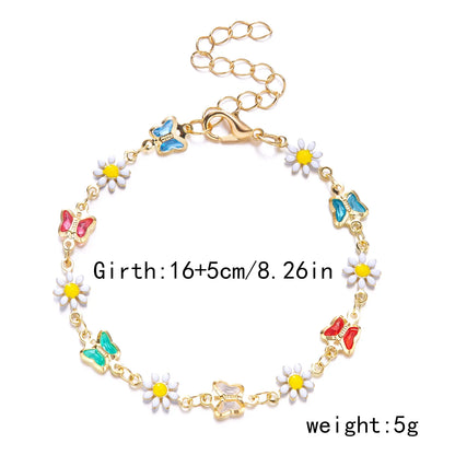 Bracciale con fiori margherita dolce Personalità della moda Bracciale con ciondoli con fiori estetici minimalisti per le donne Regalo di gioielli per feste di nozze