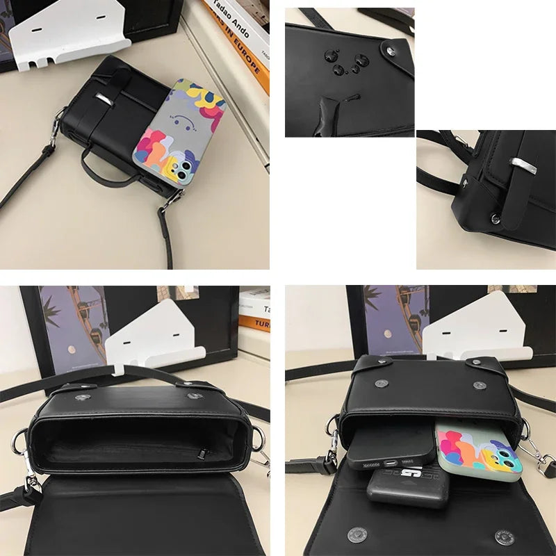 Borsa a tracolla unisex minimalista Borse a tracolla in pelle PU alla moda Borse a tracolla piccole stile flip per borsa da donna firmata