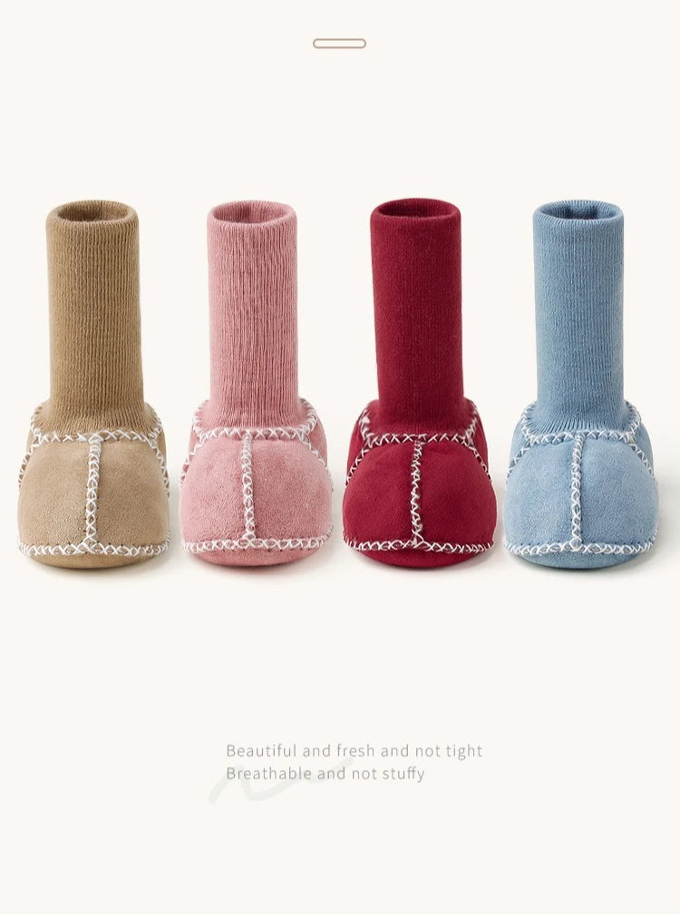 Scarpe spesse in pelle scamosciata per bambini Neonati Stivaletti caldi in peluche invernale Stivaletti per ragazze in pelliccia Pelle di pecora unisex Bambini Ragazzo Primi camminatori