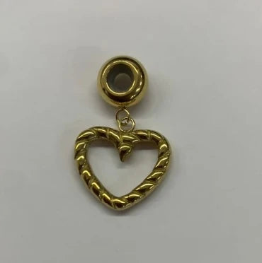 Bracciale a catena con ciondolo a forma di cuore o rotondo in acciaio inossidabile