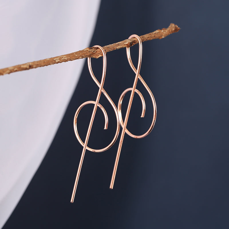 Orecchini con simbolo musicale alla moda per le donne Orecchini semplici con chiave tripla Nota Personalità della moda Temperamento Gioielli femminili 1 paio