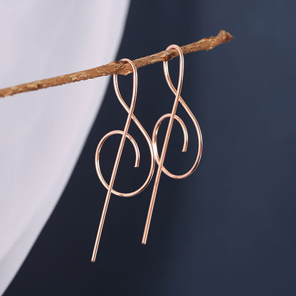 Orecchini con simbolo musicale alla moda per le donne Orecchini semplici con chiave tripla Nota Personalità della moda Temperamento Gioielli femminili 1 paio
