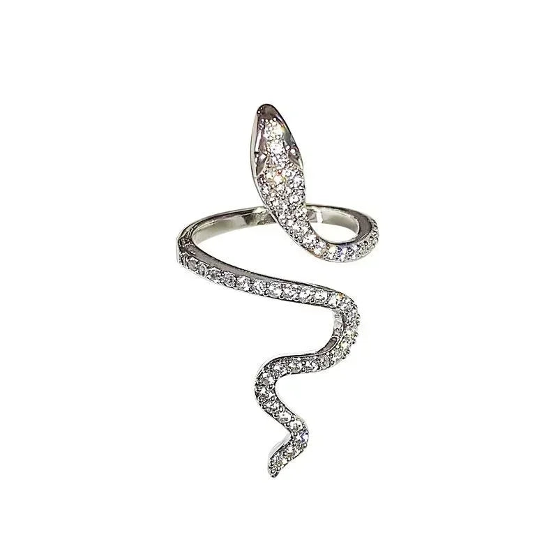 Anello serpente aperto gotico da donna Anelli animali regolabili Rettile Moda Punk Personalità Accessori per gioielli Tentacoli di gioielli