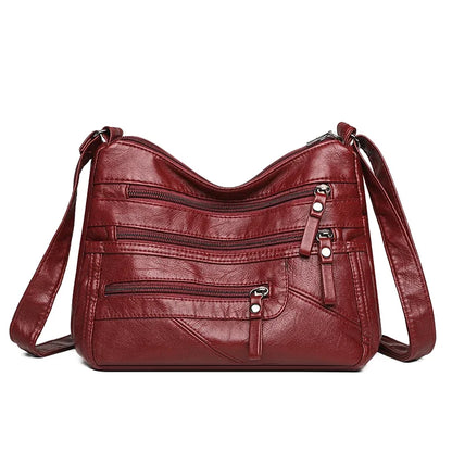 Borsa a tracolla in pelle da donna Tracolla regolabile Chiusura con cerniera Borsa per donna Viaggio Lavoro Borsa a tracolla casual quotidiana